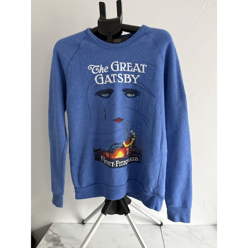 Out of Print The Great Gatsby Crewneck Sweatshirt Heathered Royal Blue Women M